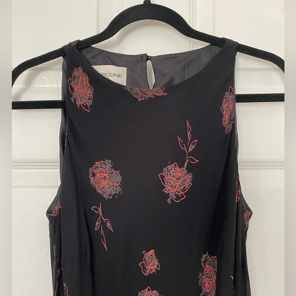 Evan Picone Vintage High Neck Sleeveless Floral Dress US 8/ M - Picture 2 of 5